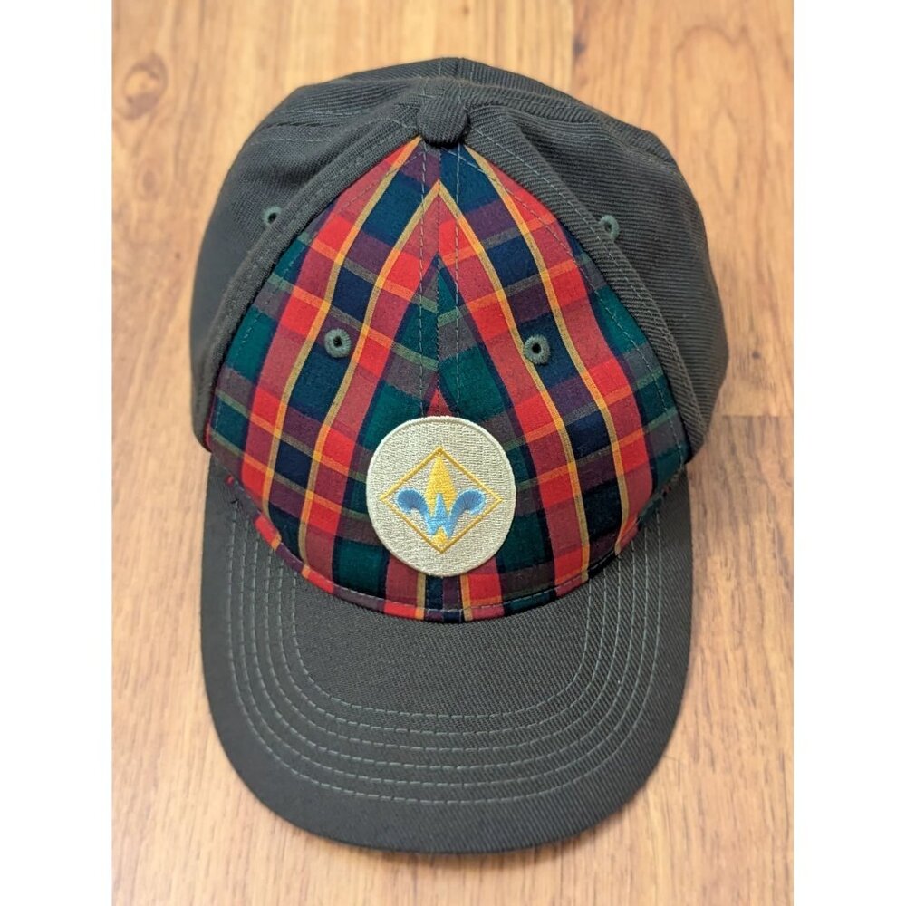 Webelos Uniform Flex Cap Plaid Design Small/Medium 95% Polyester 5% Spandex Adju